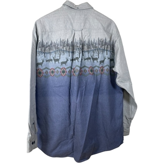 Cabela’s Deerskin Soft Chamois Men’s Deer Scene Button Down Shirt - Picture 3 of 3